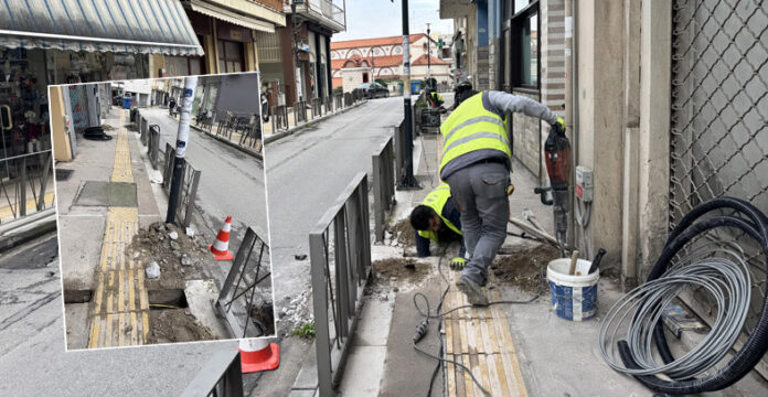 Εργασίες οδοποιίας και αποκατάστασης πεζοδρομίου σε δρόμο του Δήμου Νεάπολης-Συκεών.
